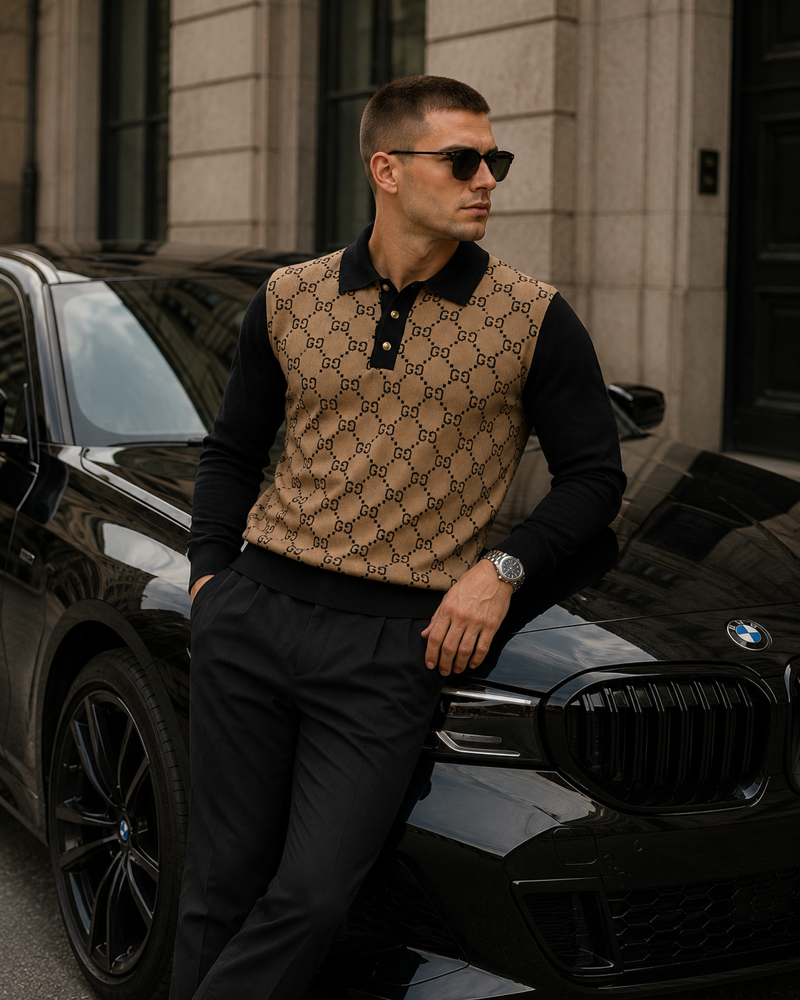 Чоловічий джемпер-поло GUCCI Monogram LOSPEPES